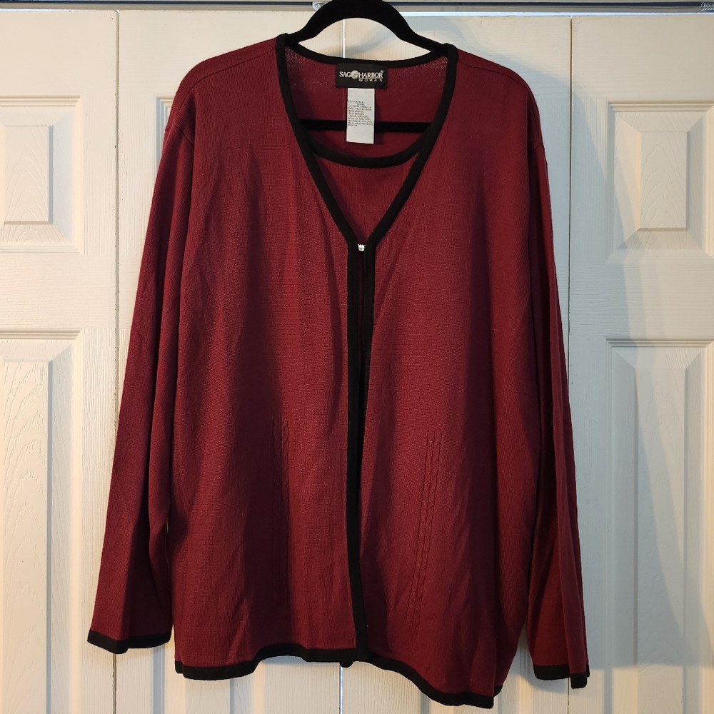 Stylish Women's Red Cardigan Sweater